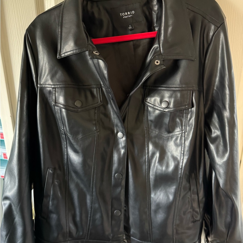 Torrid Black Faux Leather Jacket Classic Design Size 3